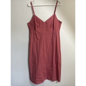 Gap Y2K Sleeveless Dress 12 Empire Waist Pink Adjustable Straps Cotton Stretch